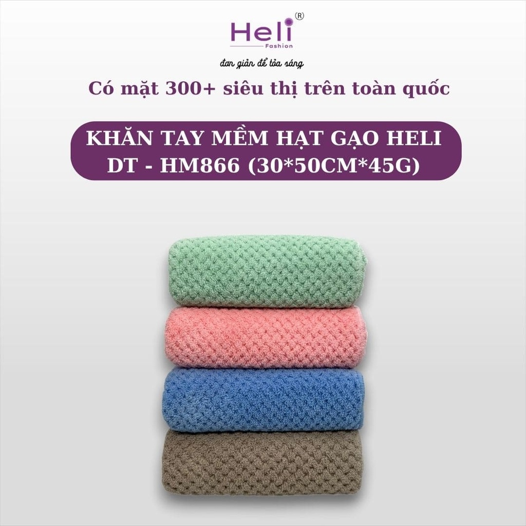 KHĂN TAY MỀM HẠT GẠO HELI DT - HM866 (30*50CM*45G)